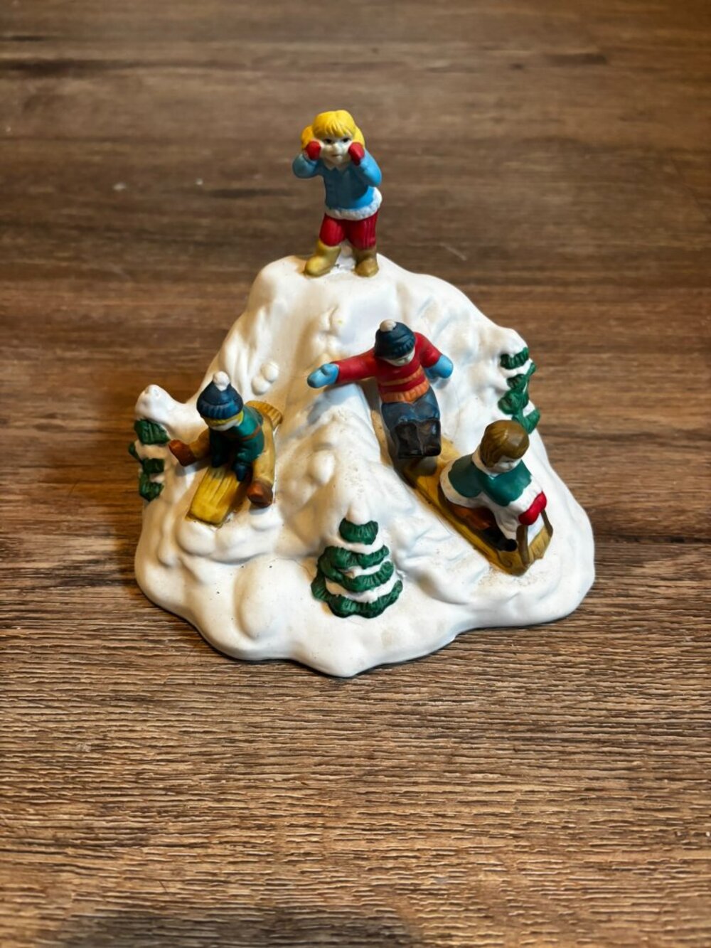 Dickens Collectible Christmas village accessory Sledding Snowhill